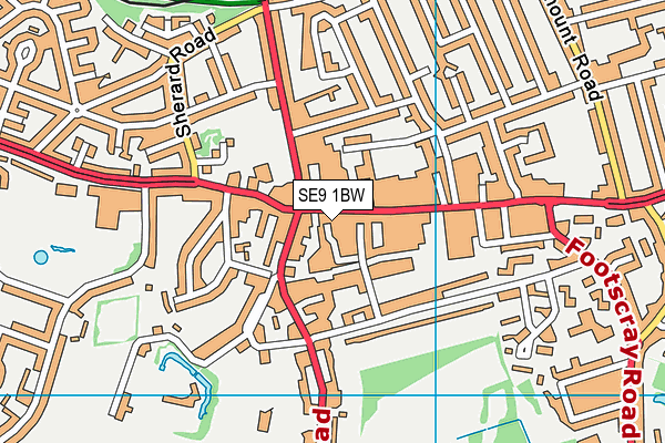 SE9 1BW map - OS VectorMap District (Ordnance Survey)