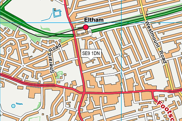 SE9 1DN map - OS VectorMap District (Ordnance Survey)
