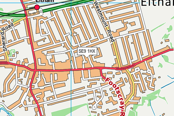 SE9 1HX map - OS VectorMap District (Ordnance Survey)