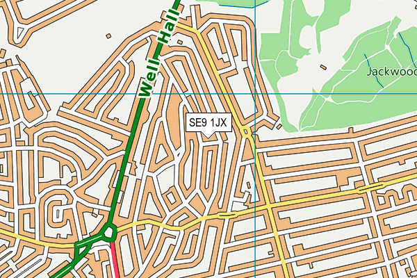 SE9 1JX map - OS VectorMap District (Ordnance Survey)