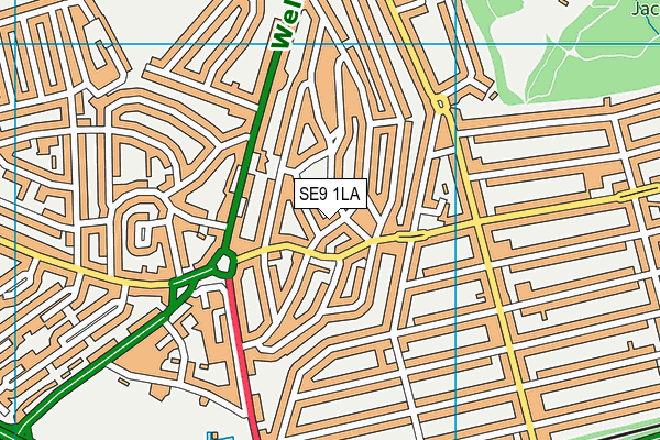 SE9 1LA map - OS VectorMap District (Ordnance Survey)
