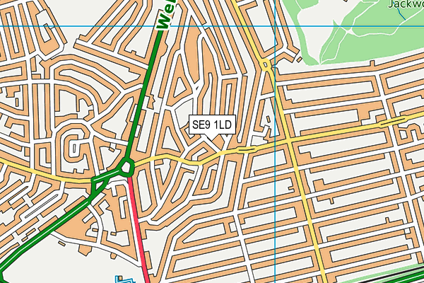 SE9 1LD map - OS VectorMap District (Ordnance Survey)