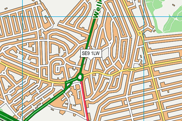 SE9 1LW map - OS VectorMap District (Ordnance Survey)
