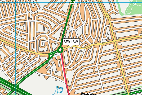 SE9 1SW map - OS VectorMap District (Ordnance Survey)