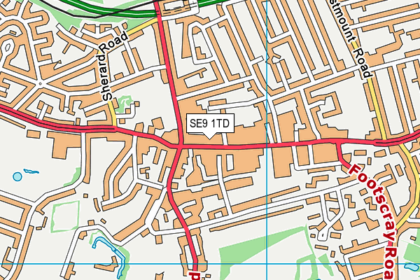 SE9 1TD map - OS VectorMap District (Ordnance Survey)