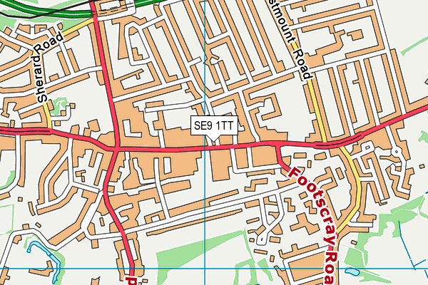 SE9 1TT map - OS VectorMap District (Ordnance Survey)