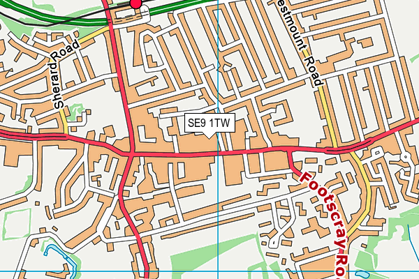 SE9 1TW map - OS VectorMap District (Ordnance Survey)