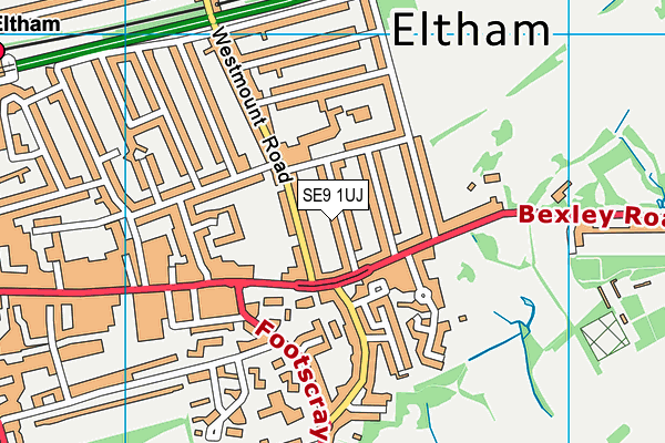 SE9 1UJ map - OS VectorMap District (Ordnance Survey)