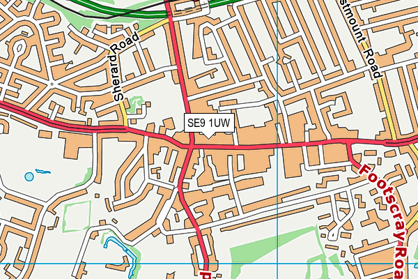 SE9 1UW map - OS VectorMap District (Ordnance Survey)