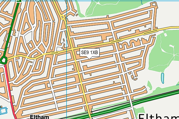 SE9 1XB map - OS VectorMap District (Ordnance Survey)