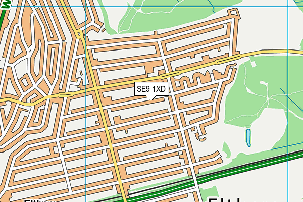 SE9 1XD map - OS VectorMap District (Ordnance Survey)
