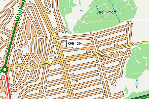 SE9 1XH map - OS VectorMap District (Ordnance Survey)