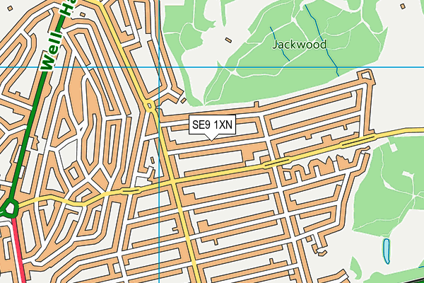 SE9 1XN map - OS VectorMap District (Ordnance Survey)