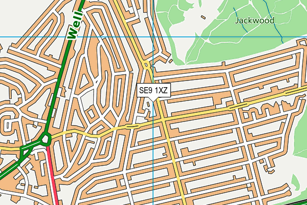 SE9 1XZ map - OS VectorMap District (Ordnance Survey)