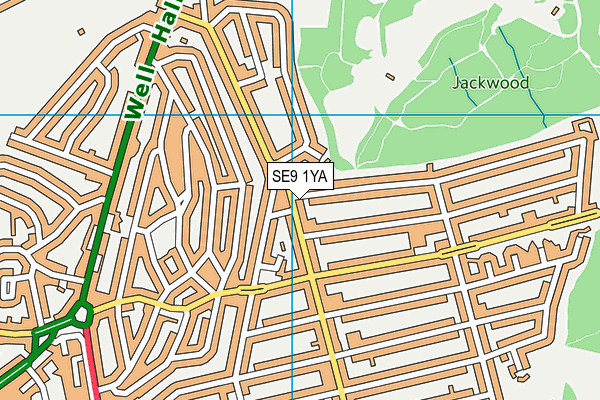 SE9 1YA map - OS VectorMap District (Ordnance Survey)