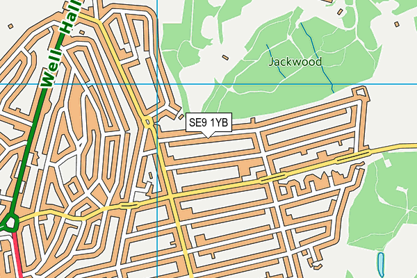 SE9 1YB map - OS VectorMap District (Ordnance Survey)
