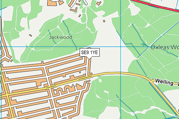 SE9 1YE map - OS VectorMap District (Ordnance Survey)