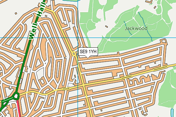 SE9 1YH map - OS VectorMap District (Ordnance Survey)