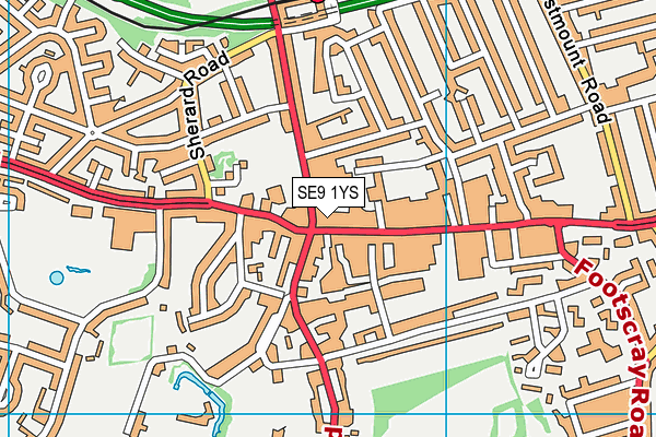 SE9 1YS map - OS VectorMap District (Ordnance Survey)
