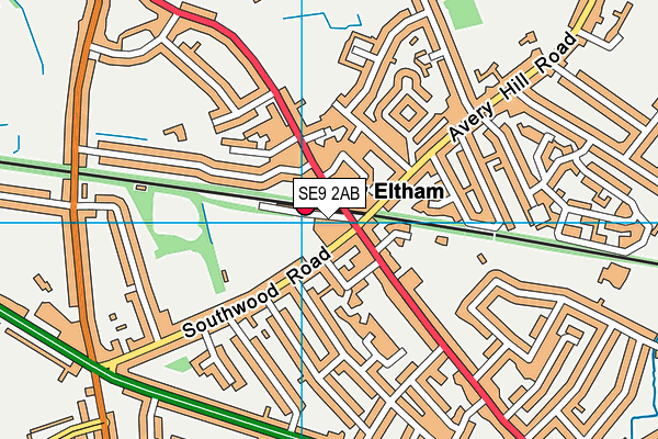 SE9 2AB map - OS VectorMap District (Ordnance Survey)
