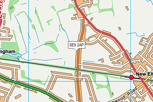 SE9 2AP map - OS VectorMap District (Ordnance Survey)