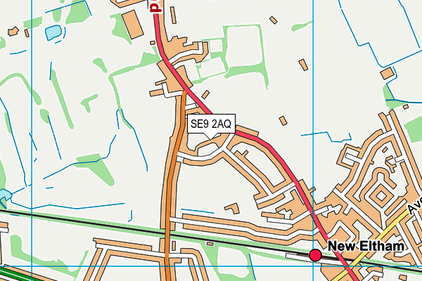 SE9 2AQ map - OS VectorMap District (Ordnance Survey)