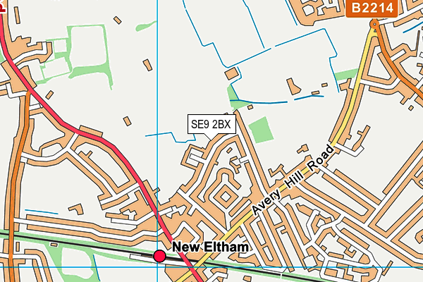 SE9 2BX map - OS VectorMap District (Ordnance Survey)