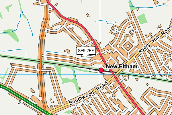 SE9 2EF map - OS VectorMap District (Ordnance Survey)