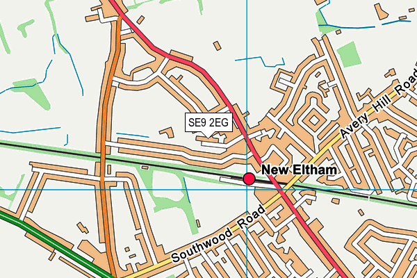 SE9 2EG map - OS VectorMap District (Ordnance Survey)