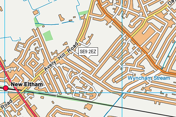 SE9 2EZ map - OS VectorMap District (Ordnance Survey)