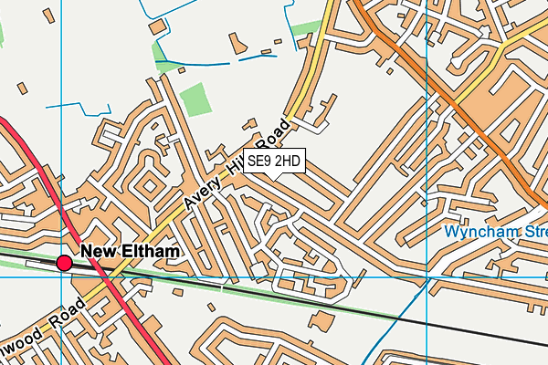 SE9 2HD map - OS VectorMap District (Ordnance Survey)