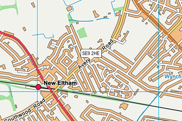 SE9 2HE map - OS VectorMap District (Ordnance Survey)