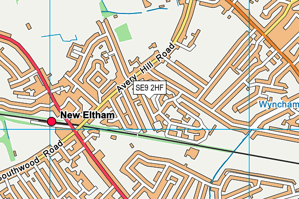 SE9 2HF map - OS VectorMap District (Ordnance Survey)