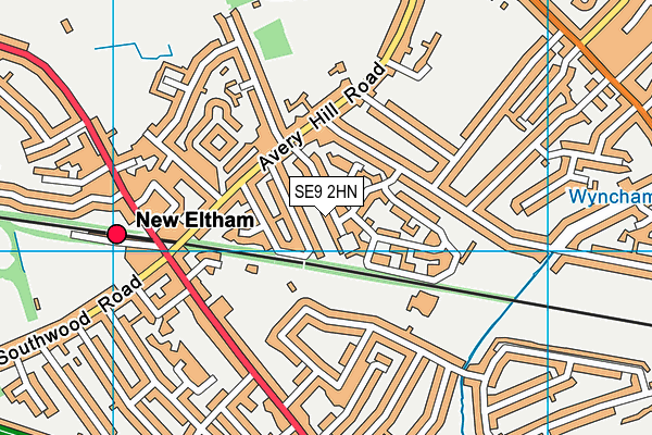 SE9 2HN map - OS VectorMap District (Ordnance Survey)
