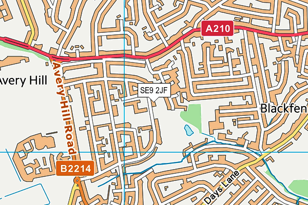 SE9 2JF map - OS VectorMap District (Ordnance Survey)