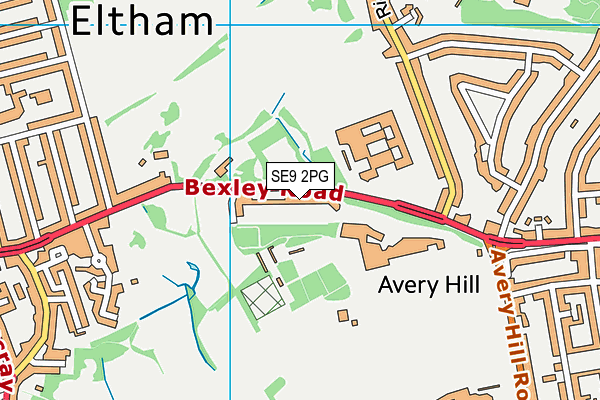 Avery Hill Park map (SE9 2PG) - OS VectorMap District (Ordnance Survey)