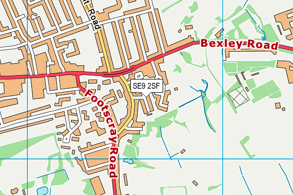 SE9 2SF map - OS VectorMap District (Ordnance Survey)