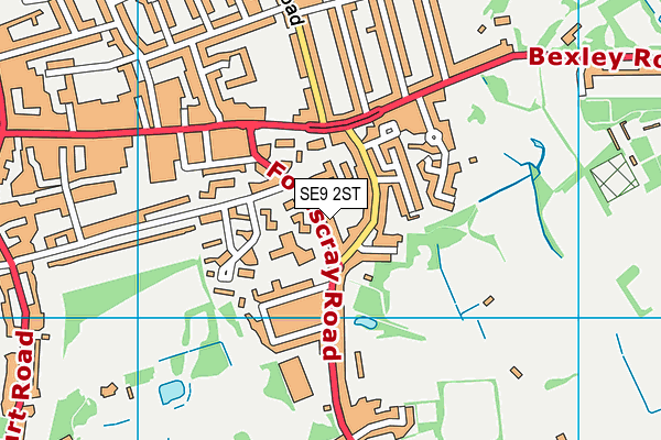 SE9 2ST map - OS VectorMap District (Ordnance Survey)