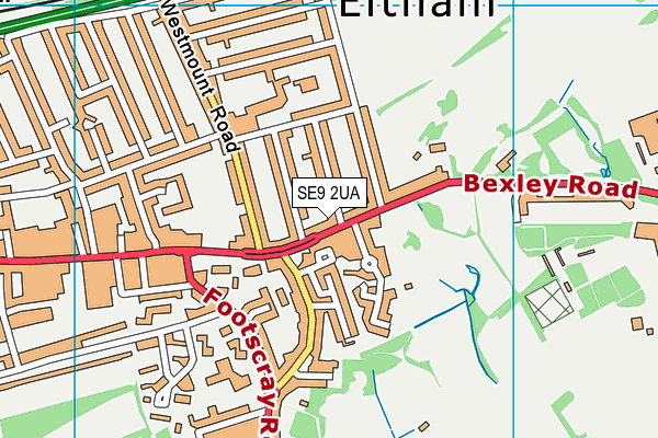 SE9 2UA map - OS VectorMap District (Ordnance Survey)