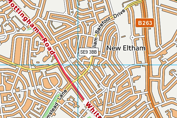 SE9 3BB map - OS VectorMap District (Ordnance Survey)