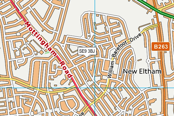 SE9 3BJ map - OS VectorMap District (Ordnance Survey)