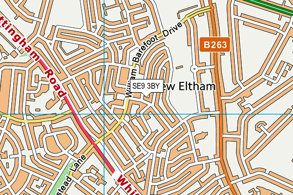 SE9 3BY map - OS VectorMap District (Ordnance Survey)