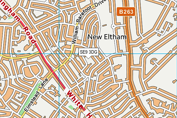 SE9 3DG map - OS VectorMap District (Ordnance Survey)