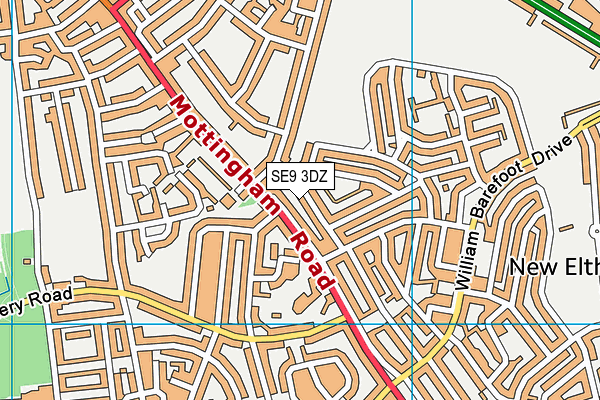 SE9 3DZ map - OS VectorMap District (Ordnance Survey)