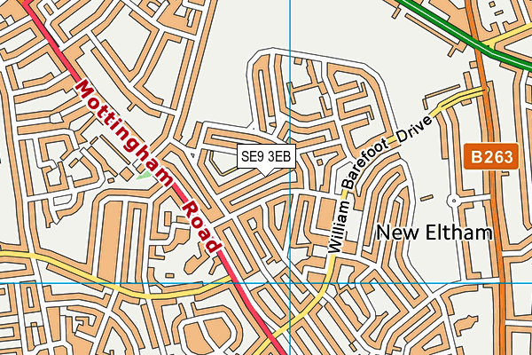 SE9 3EB map - OS VectorMap District (Ordnance Survey)