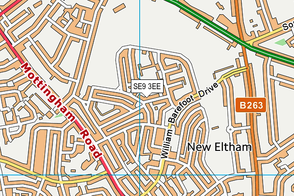 SE9 3EE map - OS VectorMap District (Ordnance Survey)