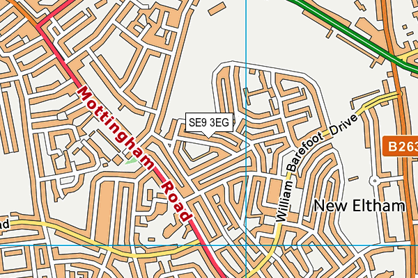 SE9 3EG map - OS VectorMap District (Ordnance Survey)