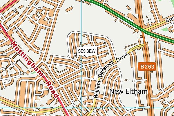 SE9 3EW map - OS VectorMap District (Ordnance Survey)