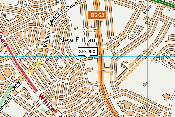 SE9 3EX map - OS VectorMap District (Ordnance Survey)