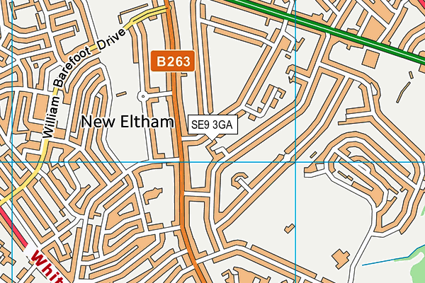 SE9 3GA map - OS VectorMap District (Ordnance Survey)